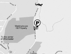 A map of the Forest Lake Road amphibian crossing site in Winchester, NH