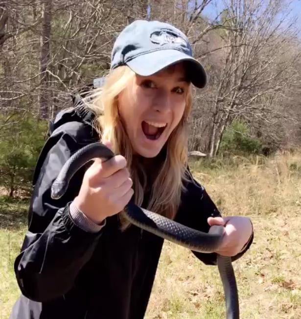 Lara Kazo is stoked to find a black racer!