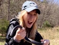 Lara Kazo is stoked to find a black racer.