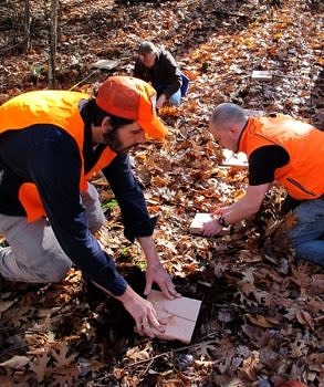 Volunteers work together to install the SPARCnet coverboards. (photo © Brett Amy Thelen)
