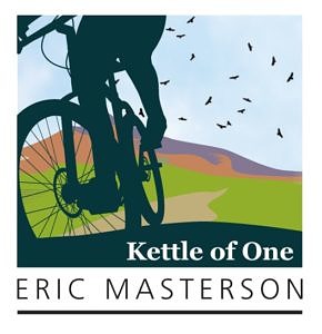 Kettle of One logo picturing the silhouette of a man on a bicycle and a kettle of hawks
