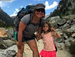 Karen Rent and her daughter on a hike.
