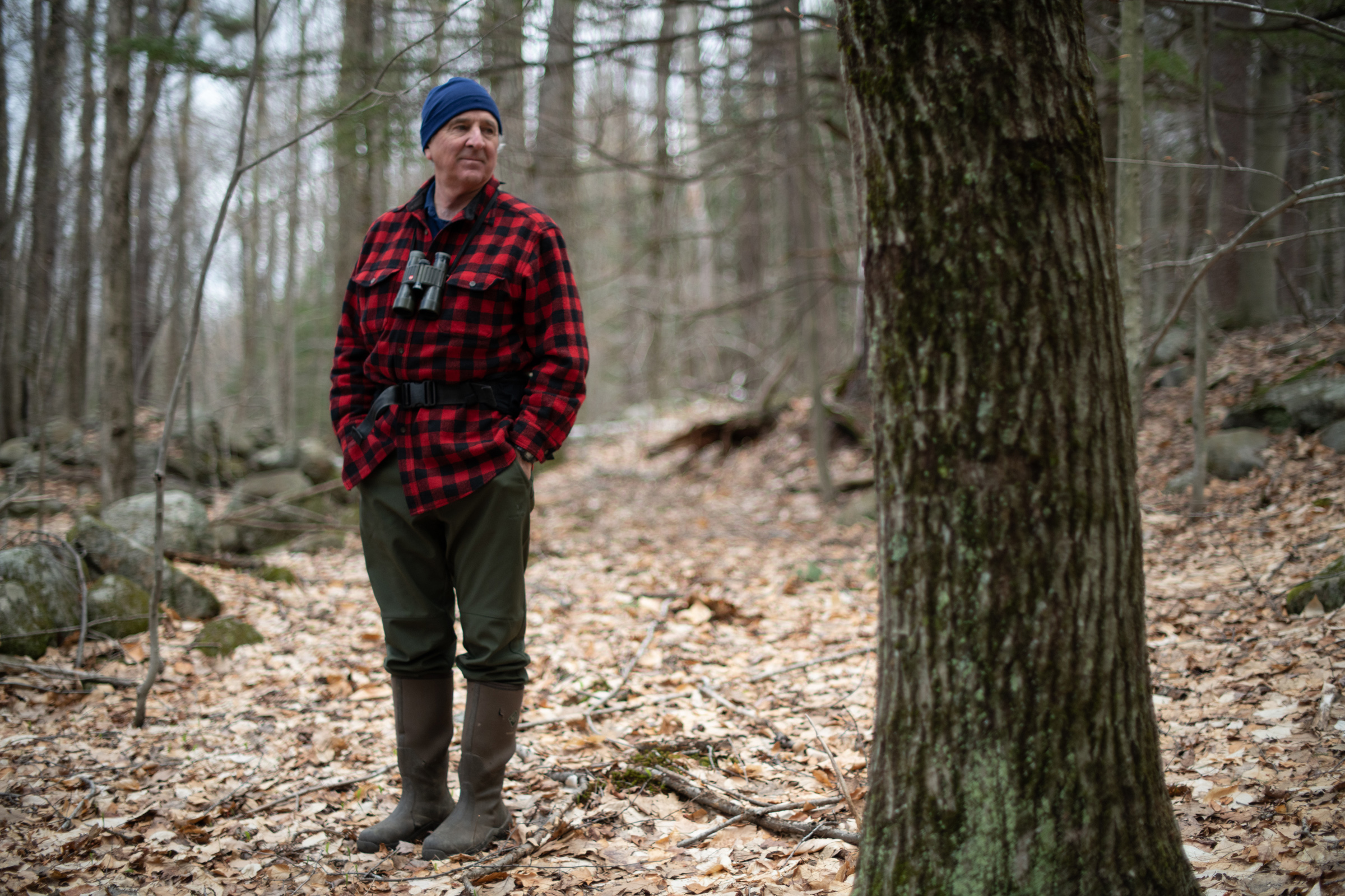 Ben Haubrich pauses in the woods. (photos © Ben Conant )
