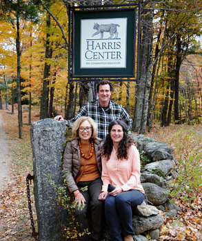 Harris Center founder Eleanor Briggs (left) with Executive Director Jeremy Wilson and Community Programs Director Susie Spikol. (photo © Molly Ferrill)