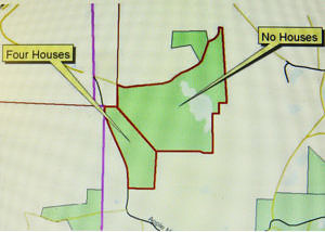 A map of the proposed "conservation subdivision" plan for the Apple Hill property.
