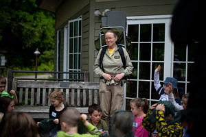 Janet Altobello, ready for a day of adventure with elementary school students. (photo © Ben Conant)