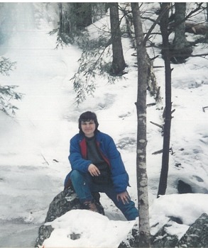Denny, on a hike to Purgatory Falls in Milford on March 12, 1995. (photo © Denny Wheeler)