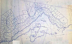 A map of the original subdivision plans for the Robb Reservoir property.