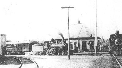 A historic photo of the Elmwood Junction railroad depot. (photo courtesy of the Historical Society of Cheshire County)