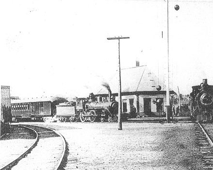 A historic photo of the Elmwood Junction railroad depot. (photo courtesy of the Historical Society of Cheshire County)