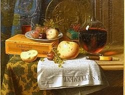 The still life painted “A Royal Dessert,” by William Michael Harnett.