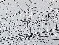 A map of a proposed subdivision along Apple Hill Road in Nelson.