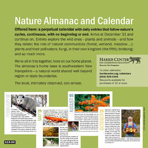 The back cover of Francie Von Merten's Nature Almanac & Calendar