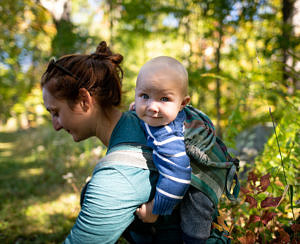 baby in backpack photo by Ben Conant