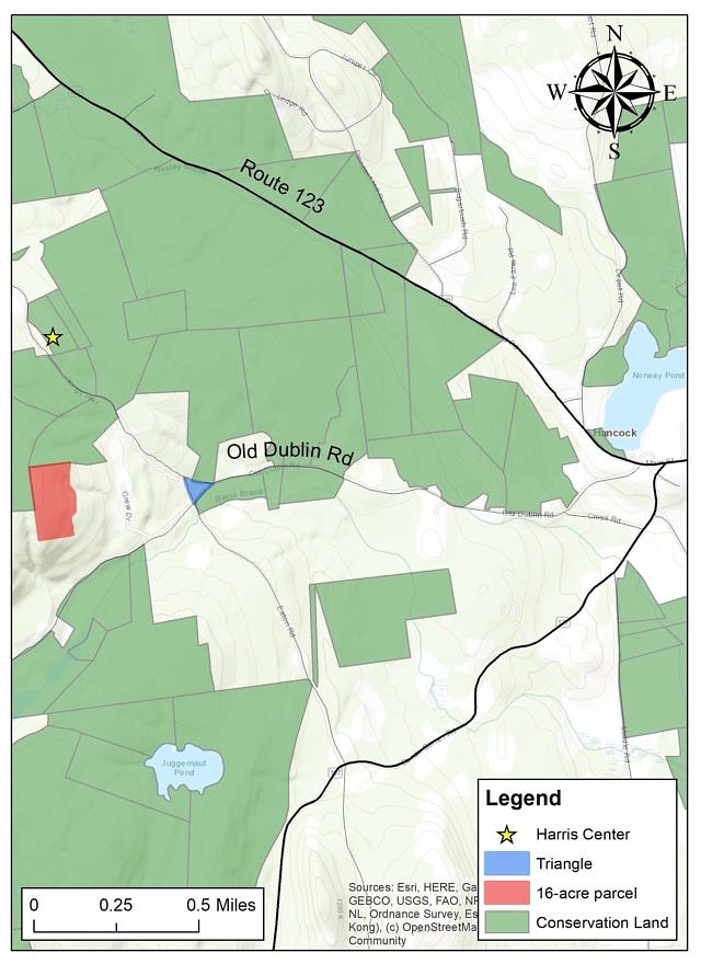 Map showing Lyons Trust & Triangle Parcels
