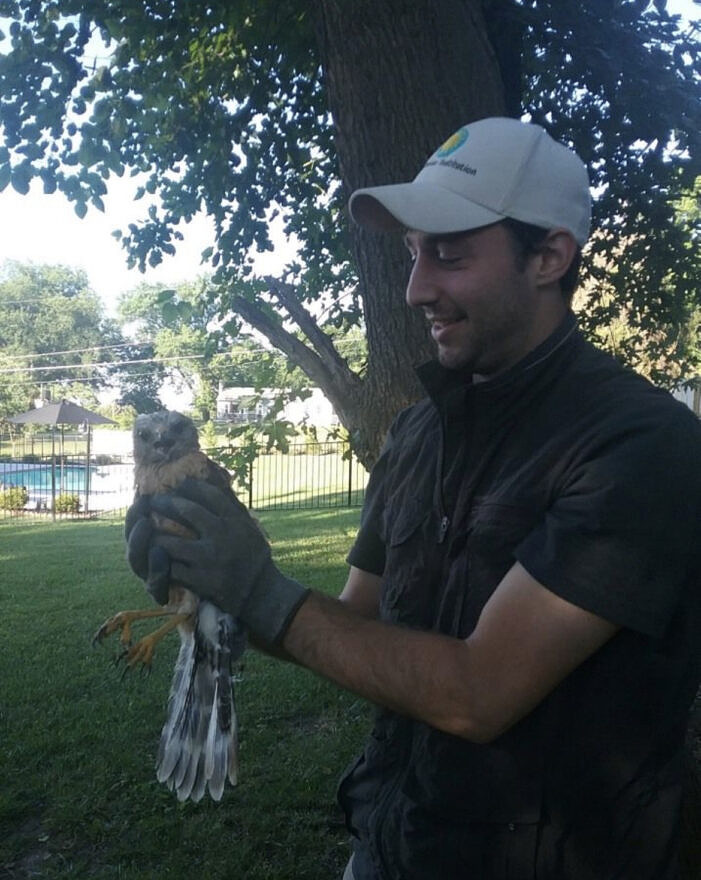 Mike Valentino holds a bird in hand (photo: Mike Valentino)