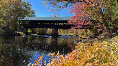 A covered bridge over the Contoocook in fall. (photo: Kim Varney Chandler)
