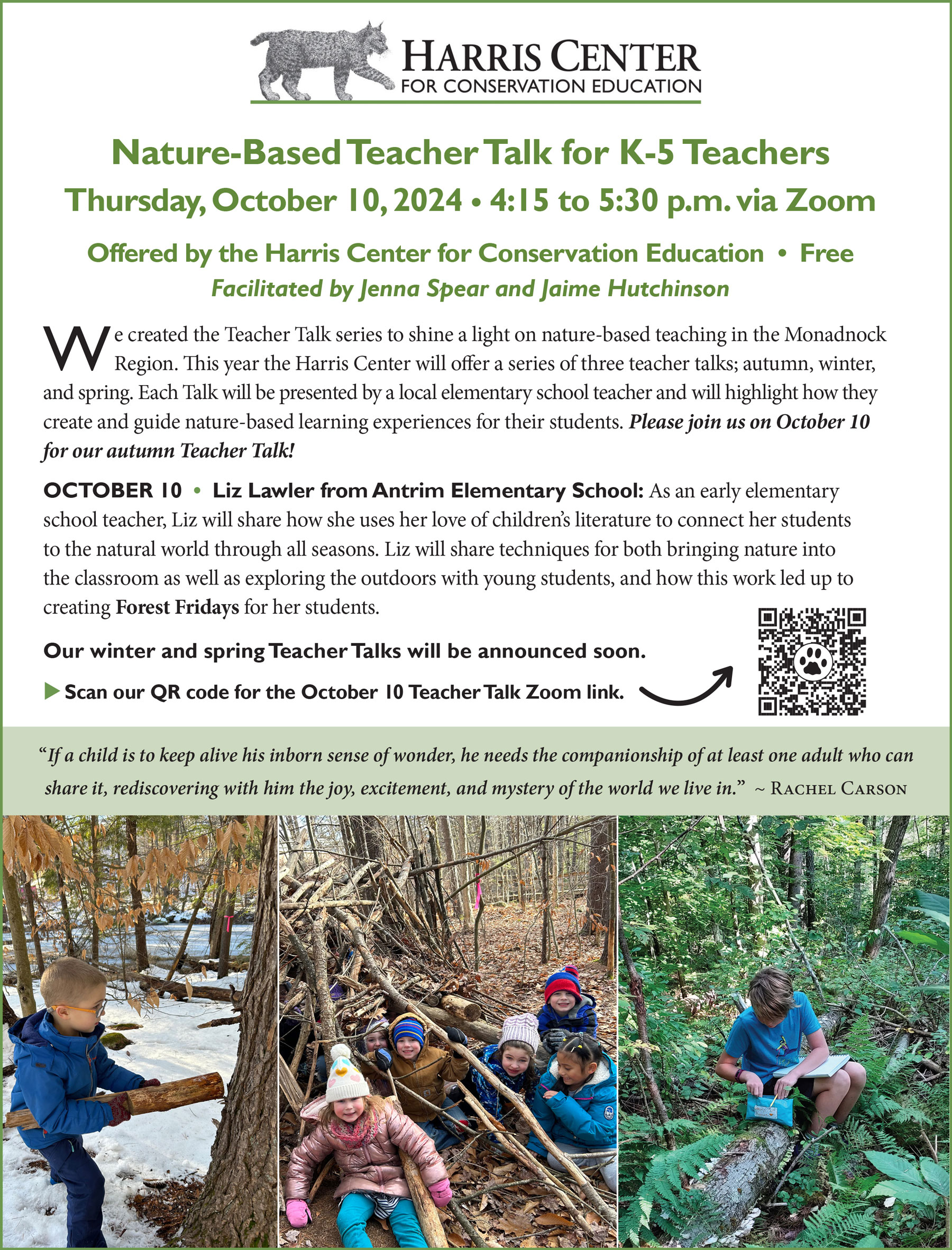 Nature-Based Teacher Talk for K-5 Teachers-Flyer